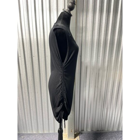 Reformation Black Ribbed Knit Midi Tank Dress XL Casual Stretchy - Picture 9 of 11